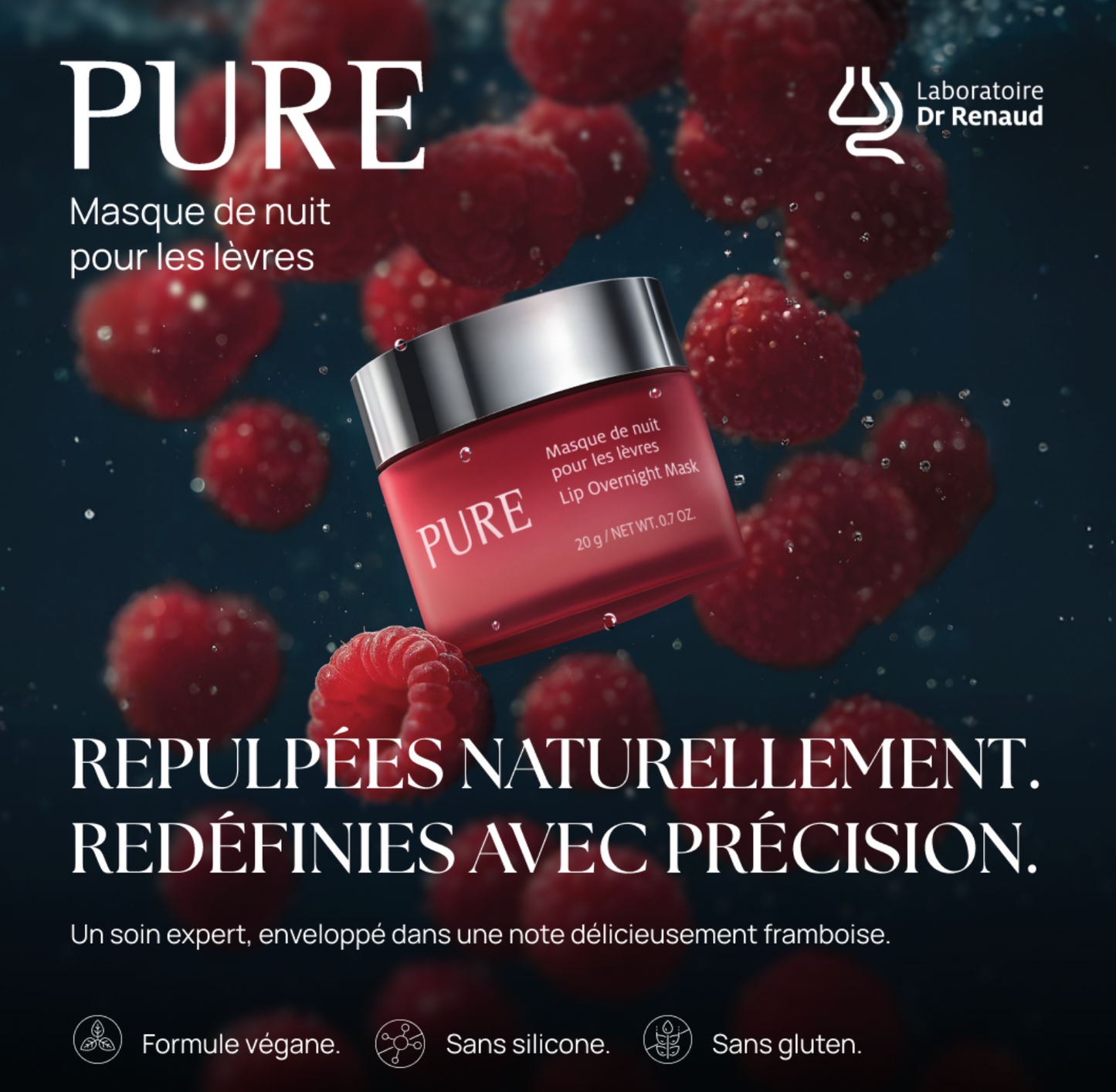 PURE masque de nuit pour les lèvres