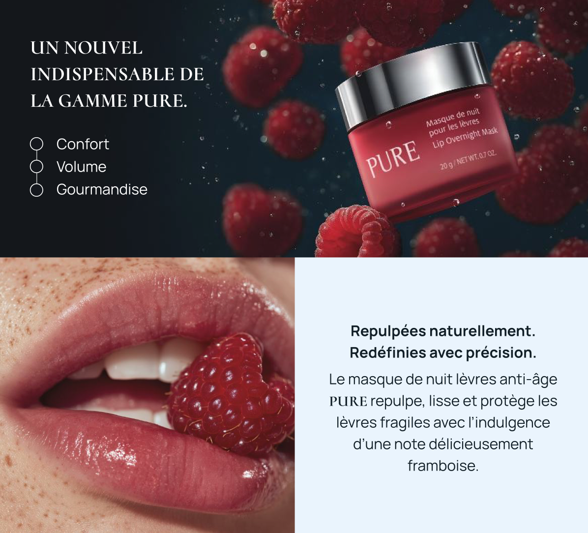 PURE masque de nuit pour les lèvres