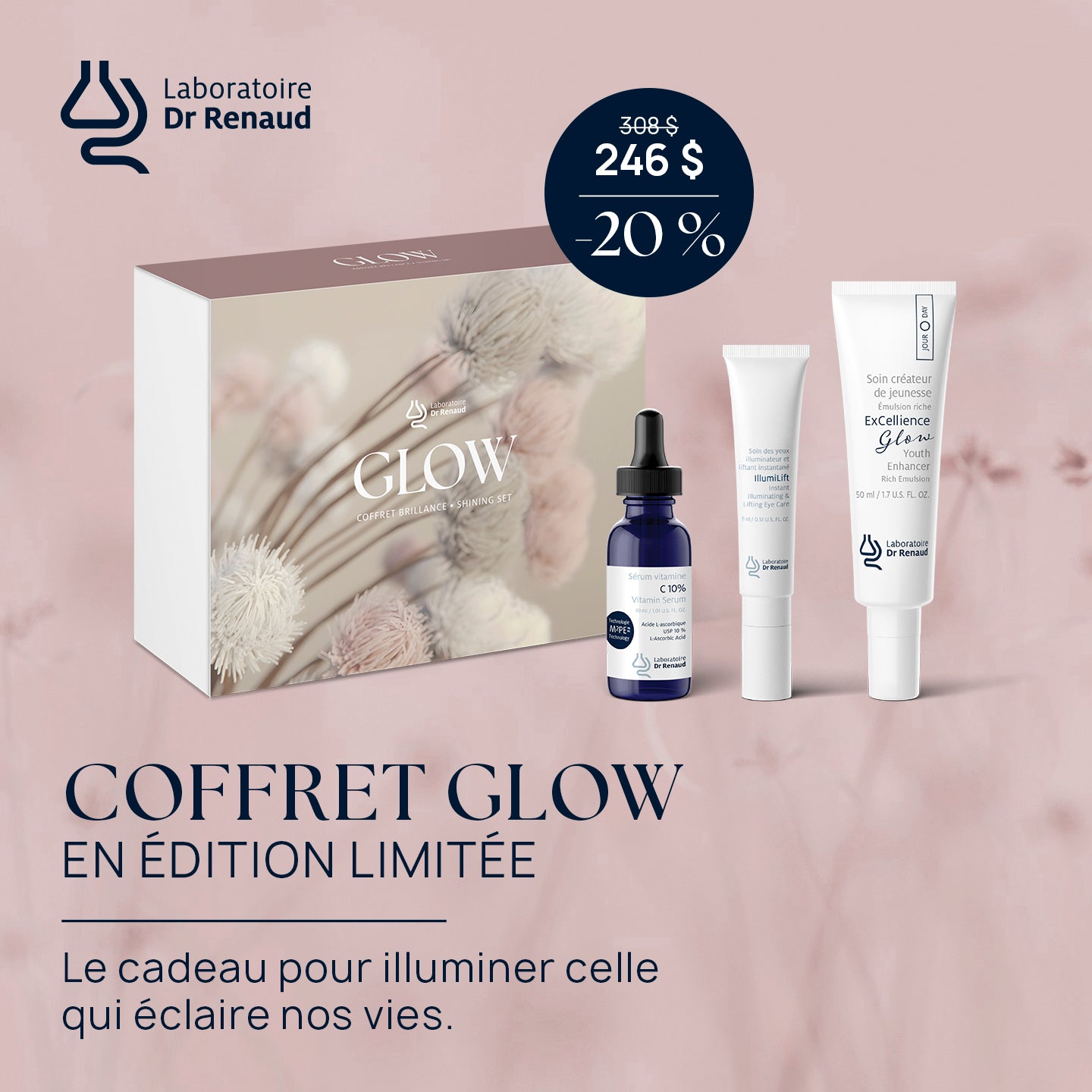 COFFRET GLOW, RITUEL ÉCLAT, LISSANT & REGARD LIFTÉ